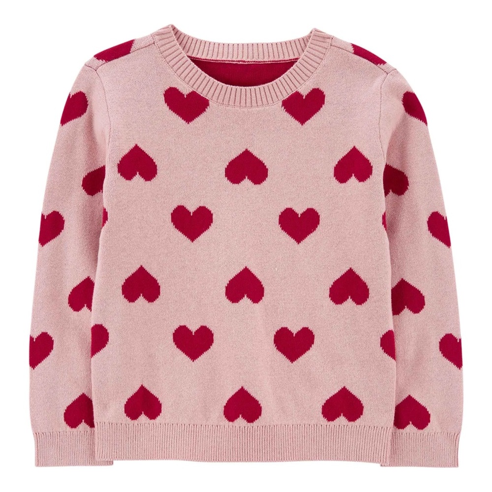 NWT Carter’s Pullover All Over Heart Print Sweater Pink and Red Size 18 Months